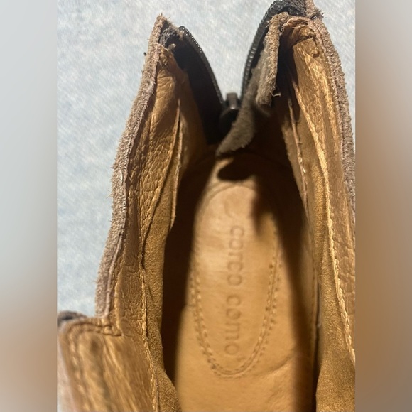 Corso Como Brown Suede Leather Booties, Size 8M, Peep Toe, Zip Back, 4” Heel - Picture 5 of 9
